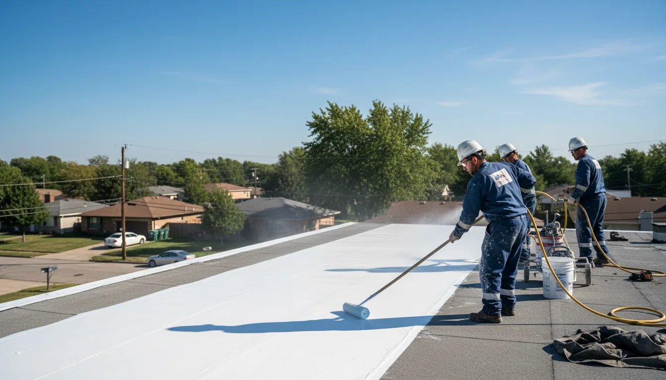 Commercial roof coating in Marengo, IL near me